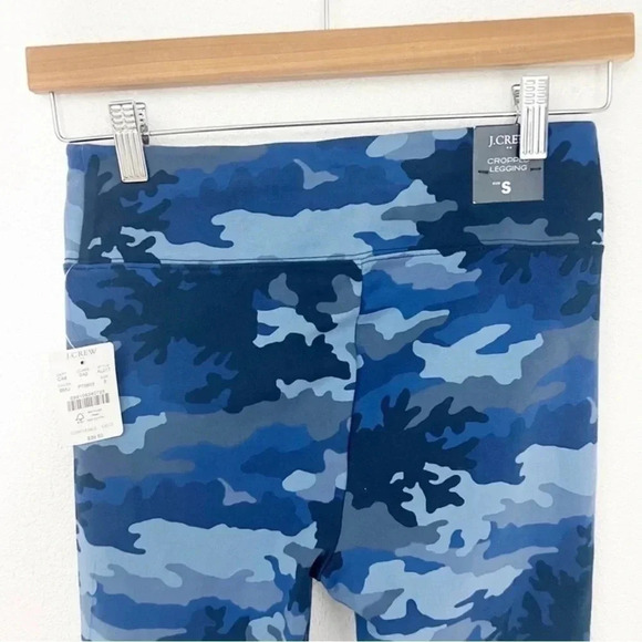 NWT J.Crew Factory Blue Camo Cropped Leggings, Size Small - Picture 7 of 9
